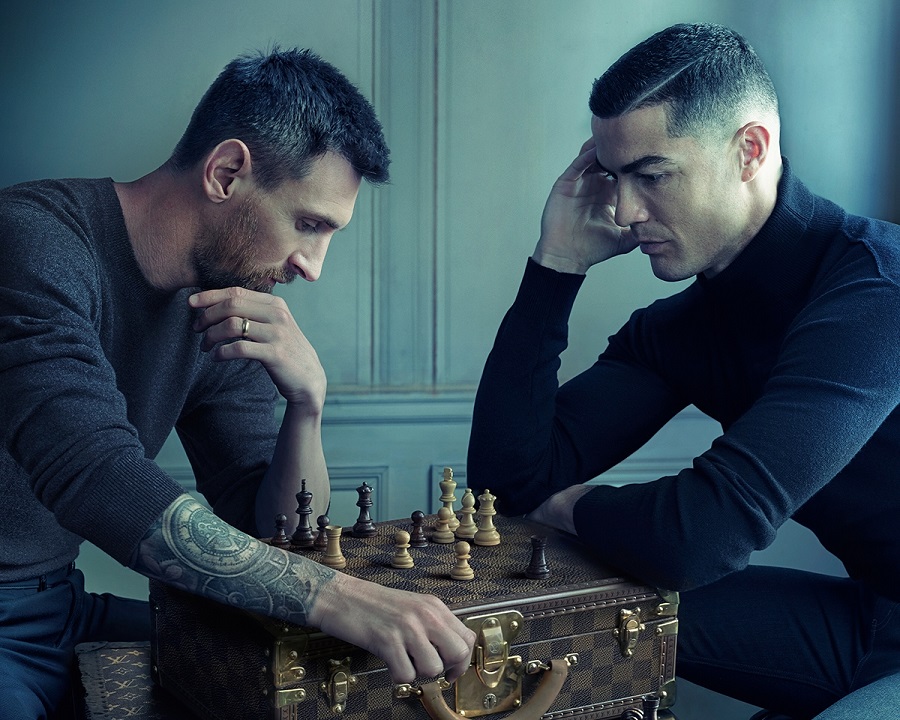 Foto ajedrez Messi y Cristiano Ronaldo