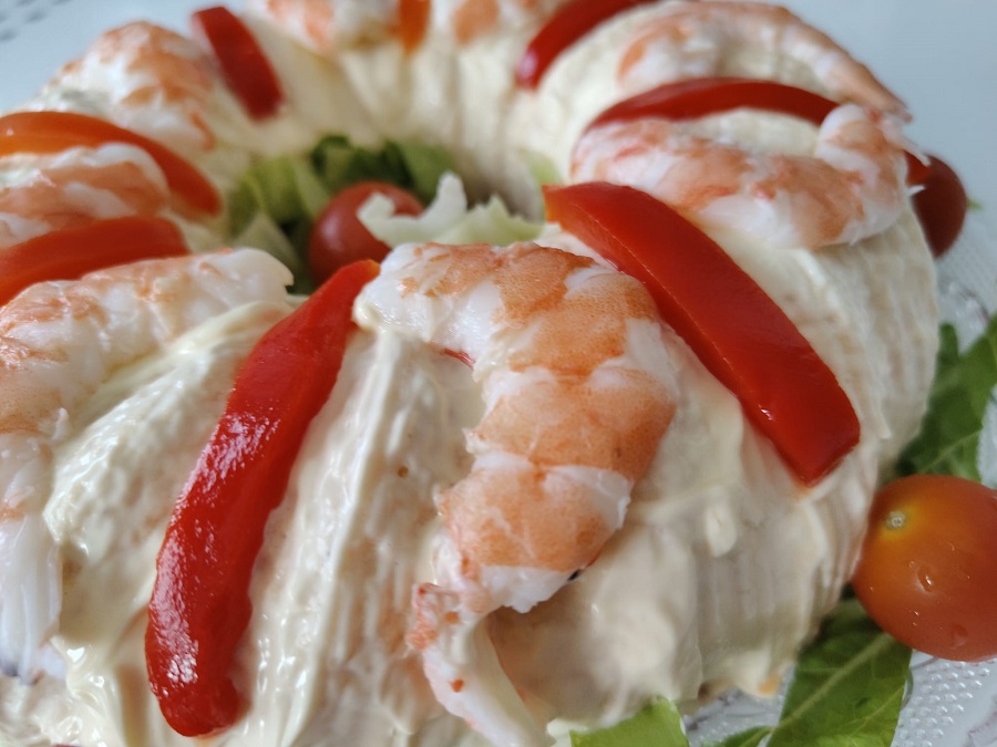 pastel de espárragos y langostinos receta