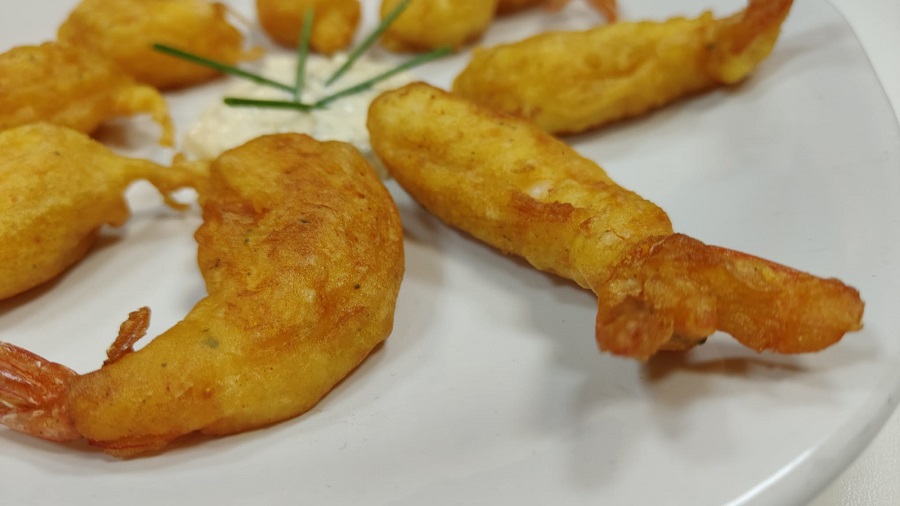 gambas en gabardina